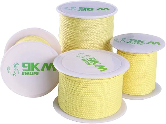 9KM DWLIFE 100% Kevlar Braided Line,Multipurpose Braided Cord Utility Rope Kite line/Camping Cordage/Fishing Tackle Assist/Model Rocket Heat and Cut Resistant