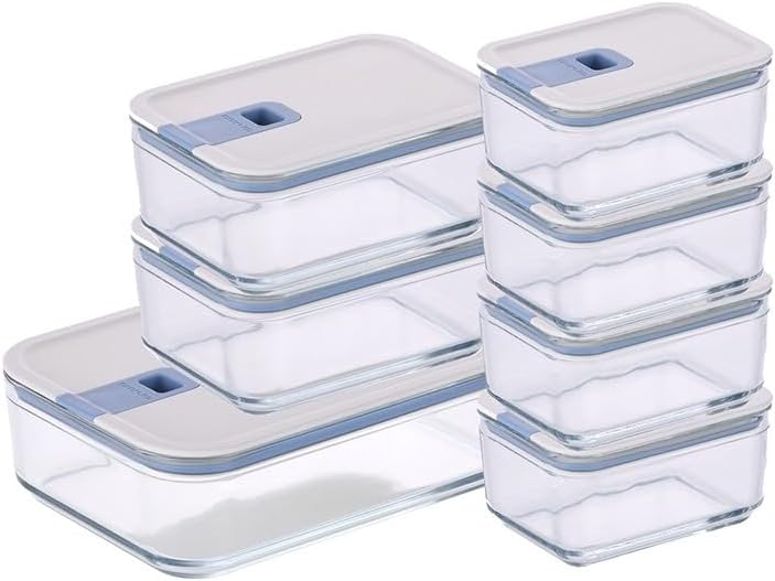 Neoflam Perfect Seal Glass Storage Container Set 7 Pieces