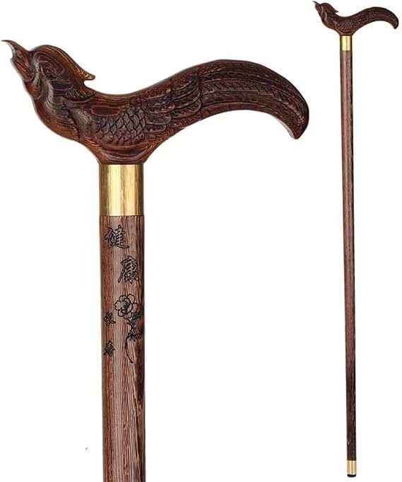 Wooden Cane Solid Walking Stick Walking Stick Wooden Leading The Elderly Cane Redwood Crutches Solid Wood Handle for Elderly, Seniors