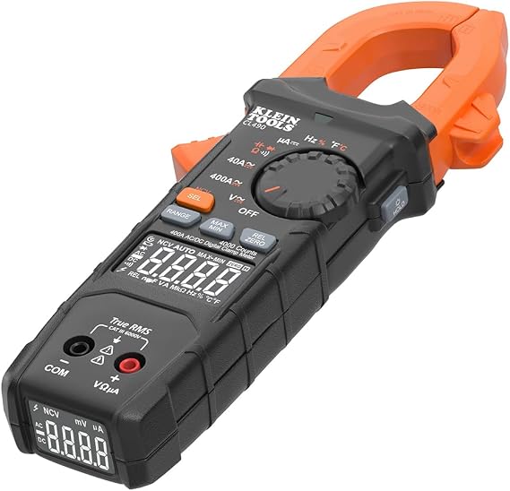 Klein Tools CL490 AC/DC Dijital Tang Ölçer, TRMS, Çift Ekran, Otomatik Sıralama, Akım, Gerilim, Direnç, Süreklilik, NCVT Algılama ve Ters Kontrast LCD