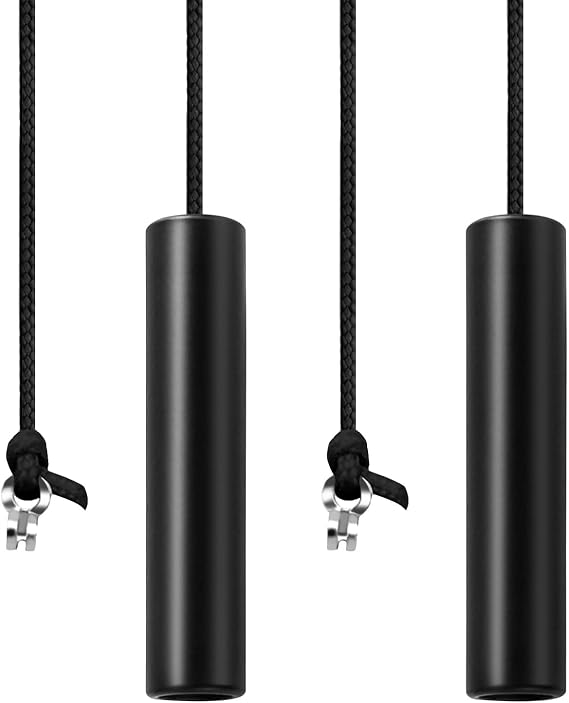 2PC Cylindrical Bathroom Light Pull Cord 6*1.2cm Black with 150cm Extension