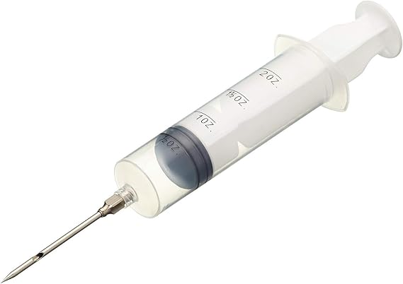 KitchenCraft Meat Injector, Cooking Syringe, Kitchen Gadget for Baking and Roasting, White/Transparent