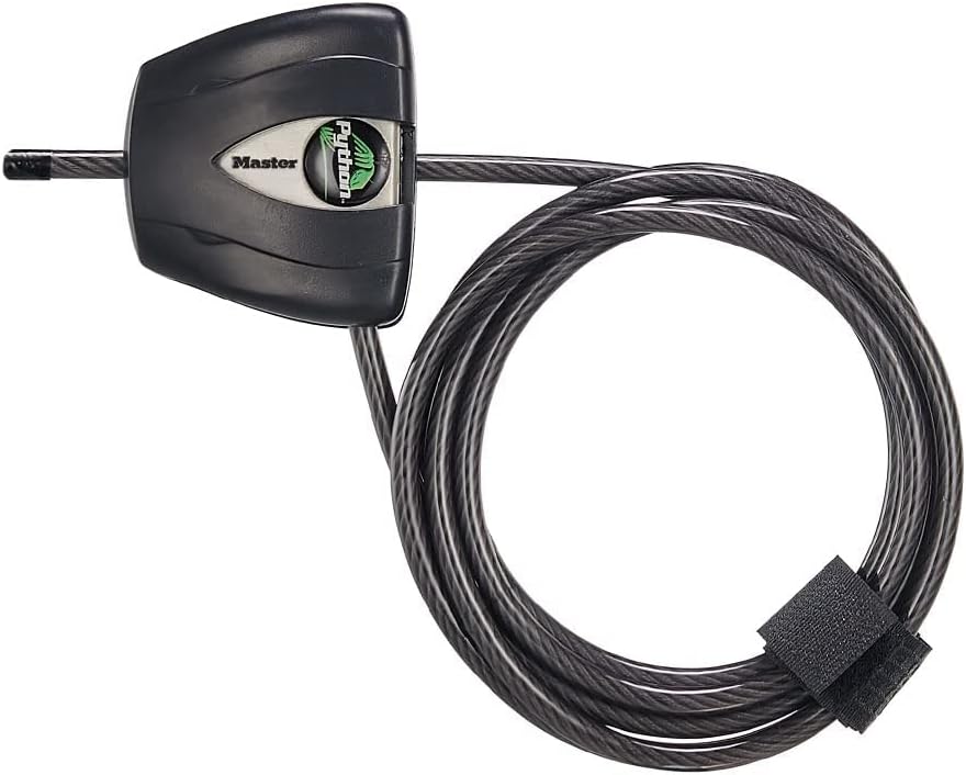 Master Lock Anahtarlı Siyah Python Bisiklet Kilidi, Ayarlanabilir Metal Kablo Kilidi, Dış Mekan Ekipmanları, Bisikletler, 6 Ayak Uzunluğunda, 8417D için Hava Koşullarına Dayanıklı Vinil Kaplamaya