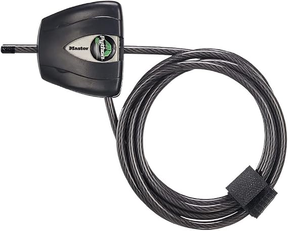 Master Lock Python 8417D Adjustable Keyed Cable Lock, Black and Silver, 1 Pack
