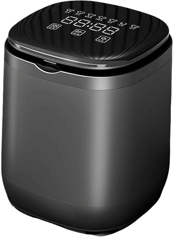 Portable Automatic Washing Machine,8L Automatic Washer Spin Dryer,Compact Underwear Laundry Machine,for Outdoor Caravans, Small Apartments, and Travel(Black)