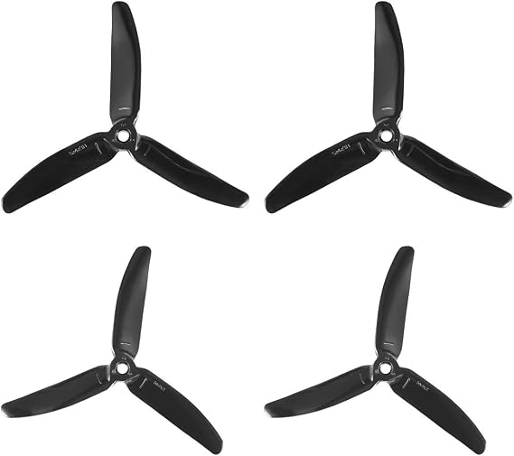 sourcing map RC Propellers 5040 5x4 Inch 3-Vane Multi-Rotor for Aircraft Toy, Nylon Black 2 Pairs