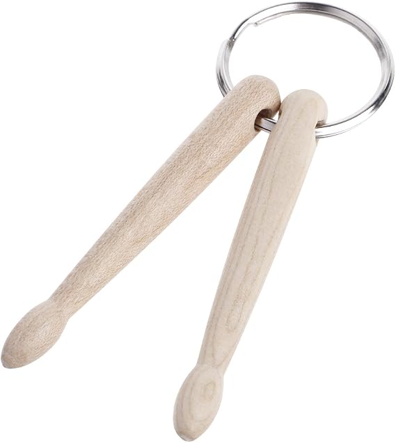 NUEEUDD Mini Drum Sticks Keychain Wood Drumsticks Key Ring Chain Keyfob Percussion Gift #2