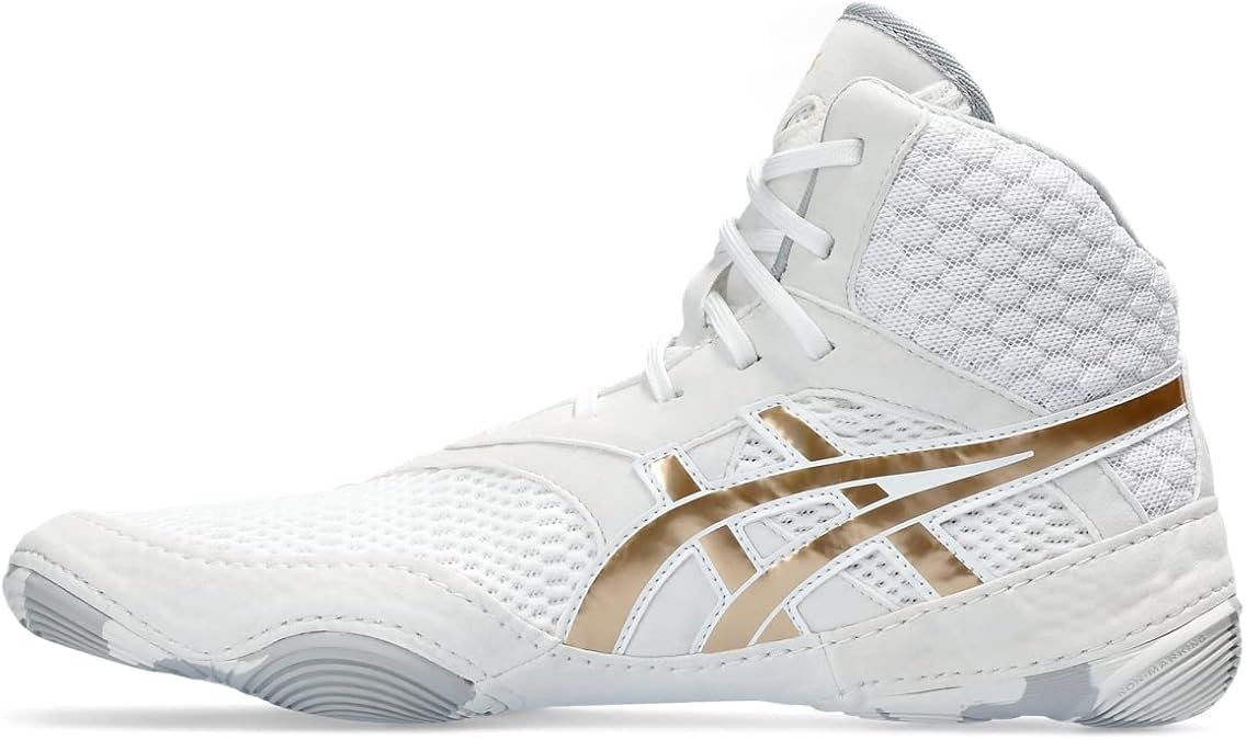 ASICS Women's MATBLAZER Wrestling Shoe,White/Champagne,10, white/champagne