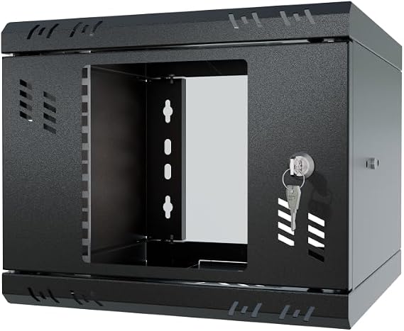 4U Wall Mount Server Cabinet - Network Rack Enclosure with Lockable Door - Network Cabinet 300mm Depth for 10” IT Equipment and A/V Devices - Server Rack Enclosure