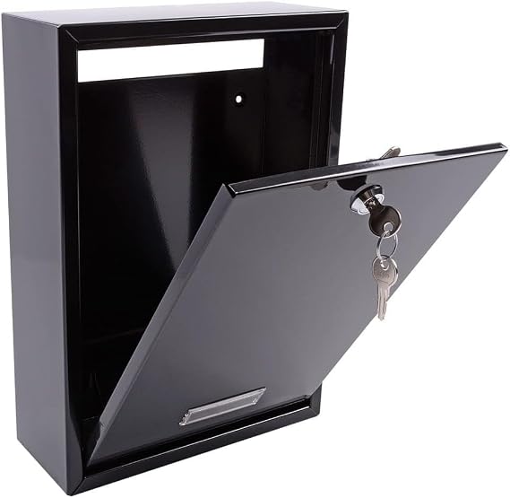 BLACK External Large Mail Post Letter Box Letterbox Mailbox Postbox Outdoor Outside (Post Box Black)