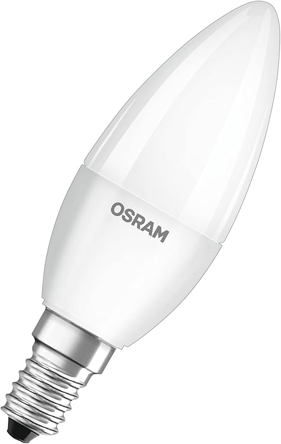 OSRAM LED Base Classic B / LED-lamp in candle shape with E14-base / not dimmable / replacement for 40 Watt / Matt / cool white - 4000 Kelvin, 4 Count (Pack of 1) [Energy Class F]