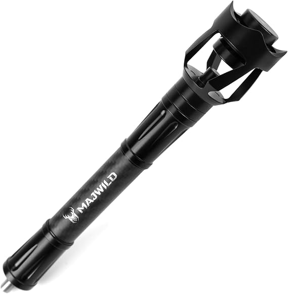 ボウスタビライザー、6インチ 20.3 cm 25.4 cm 30.5 cm アーチェリーコンパウンド ボウスタビライザー ダンピングシステムとハンティング用ウェイトキット付き