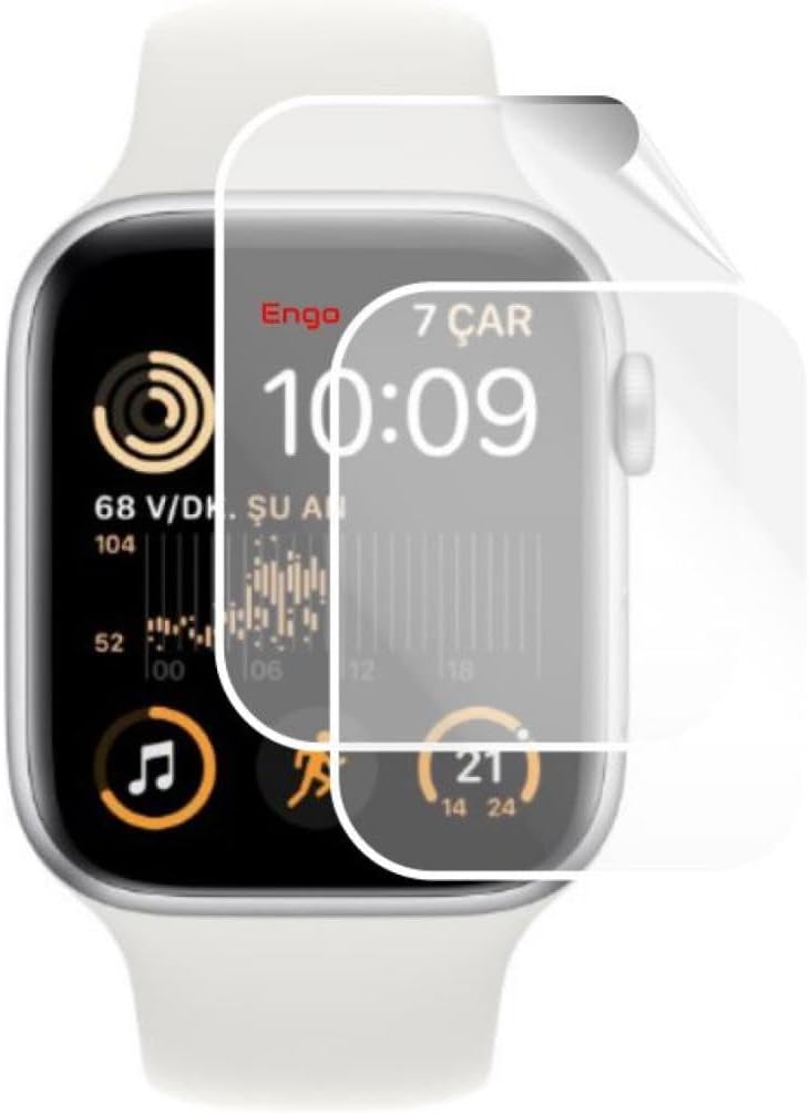 Screen Protector Transparent TPU Film Compatible with Engo Apple Watch SE 44mm 2 Pieces