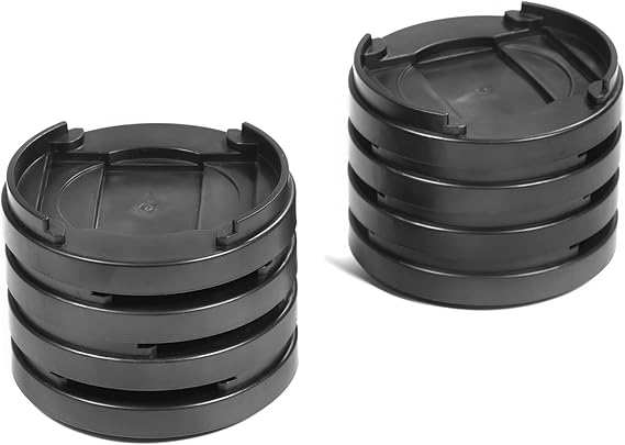 Ausla Furniture Risers 8-Pack, Adjustable Stackable Round Bed Risers, Heavy Duty Plastic, Black