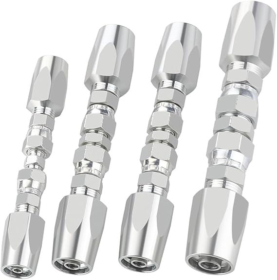 4PCS Hydraulic Fittings, Reusable Hydraulic Hose Repair Fittings Kit, 1/2Inch 3/8Inch 1/4Inch