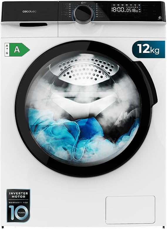Cecotec Bolero DressCode 121000 A. 2000 W, 1400 rpm Maximum Adjustable, WoolMark Certification, 14 Programs, Low Consumption, Automatic Drum Cleaning [Energy Class A]