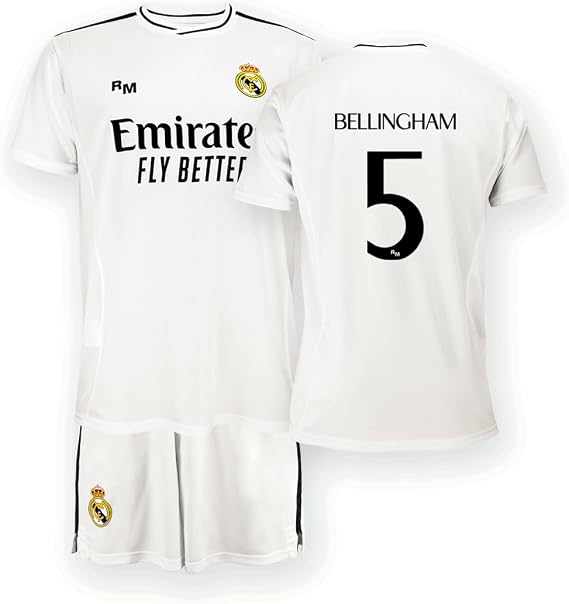 Real Madrid Home Kit Jersey and Shorts Season 24/25 Replica Shirt Officially Licensed