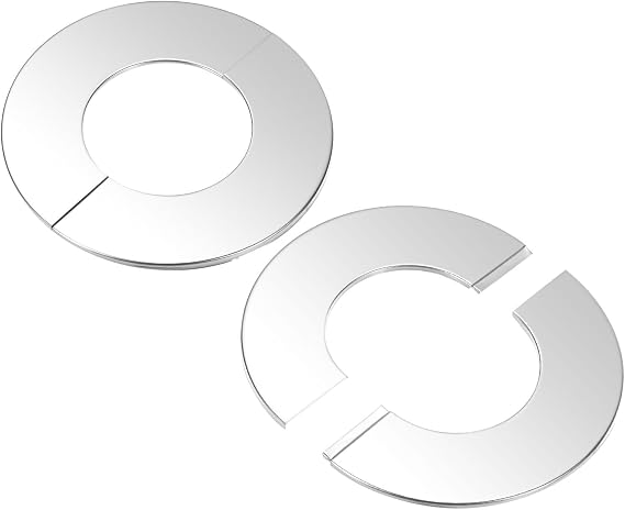 M METERXITY 2-Pack Wall Split Flange, for 2.8 Inch/70mm OD Pipe 304 Stainless Steel Escutcheon Plate Round Self-Adhesive Plumbing Cover Plates for Water Pipe/Faucet