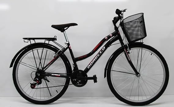 Dorello Bisiklet 2650 Model 26 Jant Bisiklet Çamurluk Bagaj Sepetli Siyah Kırmızı