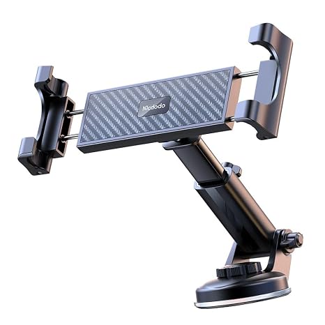 Mcdodo CM-4310 Araç İçi Telefon ve Tablet Tutucu, 4,7–11,9 İnç Uyumlu, Gösterge Paneli ve Ön Cam İçin Ayarlanabilir Telefon Tutucu, ABS + Silikon, Siyah