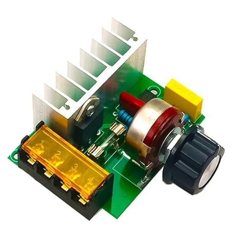 SCR Motor Speed Controller, AC Motor Speed Controller Electric Voltage Regulator 4000W AC 220V Low Volt Governor Module with Dimmer and Fuse Adjustable Speed Motor Driver