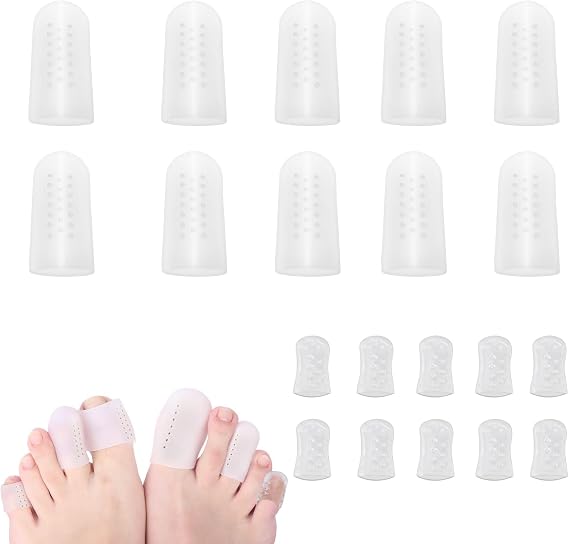 20Pcs Silicone Gel Toe Protector, Breathable Anti-Friction Guards