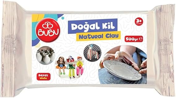 Bubu Bubu Doğal Kil Seramik Hamuru 500 gr Beyaz