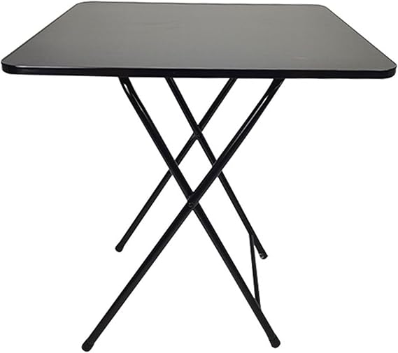 Folding Dining Table, Small Square Foldable Tables 60x60cm, Heavy Duty Black Finish, Versatile as Coffee Table, Desk, Card Tables, Sturdy MDF Top with Metal Frame, Space Saving Design Black