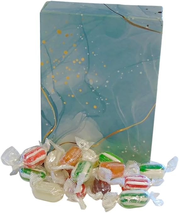 350g Rectangular Box Starlight Sage Pattern of Buchanans Winter Mix Hard Boiled Sweets