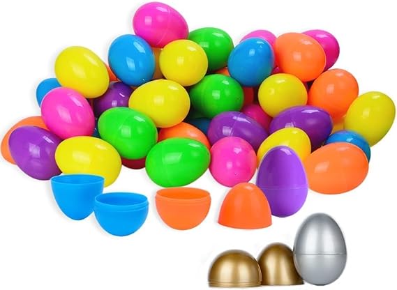 Taspire 50 x Easter Eggs for Filling Plastic 6.4 cm Eggs for Filling