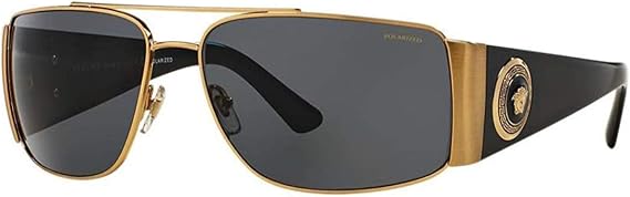 Versace Men's Sunglasses VE2163 Gold Grey Metal - Offset - 63mm