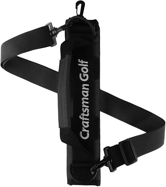 Portable Mini Carry Bag Shoulder Sleeve Bag Ideal for Golf Course Golf Bag Carry Strap (Black)
