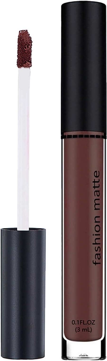Matte Dark Brown Liquid Lipstick for Women - Long Lasting, Waterproof, Quick-Drying, Non-Sticky Lip Gloss