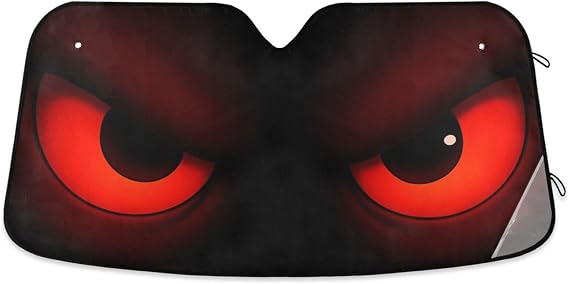 Red Crimson Eyes Car Windshield Sunshade UV Reflector Auto Front Window Sun Shade Keeps Your Vehicle Cool