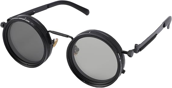 1-9 Adjustable ND Filter Sunglasses | Polarized Round Lens | Blue Light Blocking & UV Protection | for Sports/Driving/Photography | with Storage Case