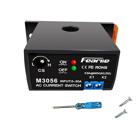 Miniature Current Switch AC Current Meter Switch 0-30A Normally Closed Current Sensor Control Switch (M3056)