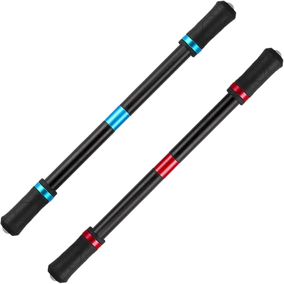 2Pcs Rolling Finger Rotating Pen, Spinning Ballpoint Pens for Teens Students Pressure Relief Adaptable,No Refill,Anti Slip Coating Gaming Spinning Pen(Red&Blue)