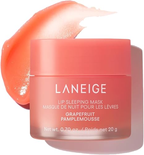 LANEIGE Lip Sleeping Mask Grapefruit: Nourish, Hydrate, Vitamin C, Murumuru & Shea Butter, Antioxidants, Flaky, Dry Lips (Packaging May Vary)