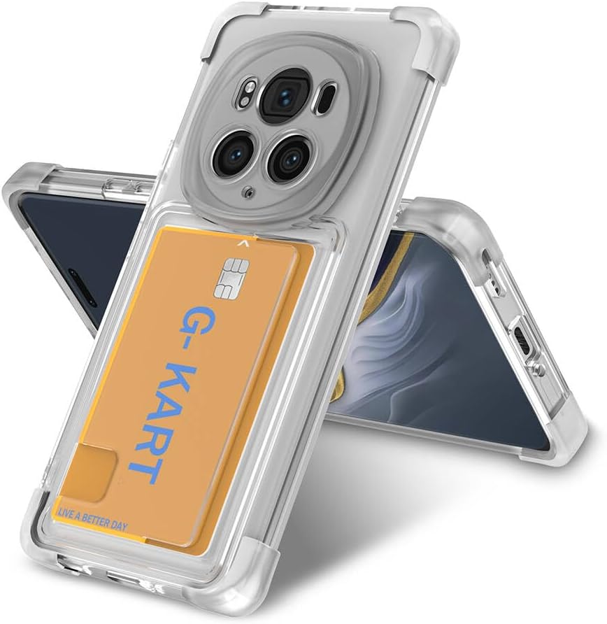 Honor Magic 6 Pro İle Uyumlu Kılıf Airbag Tasarımlı Şeffaf Kartlıklı G-Kart Kapak