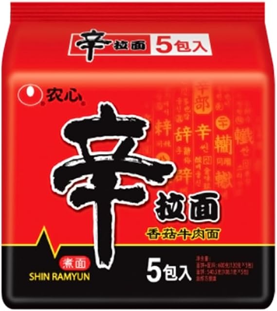 ikondecor Infinitely Great Home Decor Center 5PCS/Pack Chinese Food Snack Instant Noodles Nong Shim SHIN Ramyun Noodles Nongshim Spicy Ramen (香菇牛肉面)