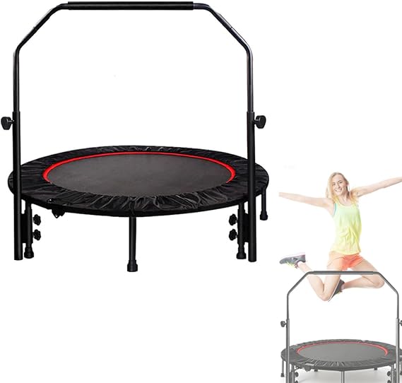Foldable Mini Rebounder Trampoline, Small Gym for Indoor Fitness Bungee Rebounder Design, Silent Exercise Trampoline, for Home Gym Indoor Outdoor Active Play