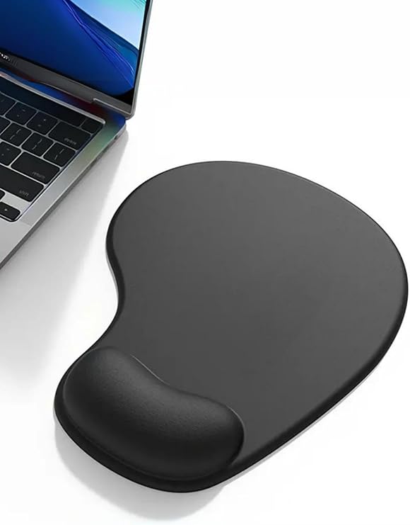 ErgoPad Bilek Destekli Ergonomik Kaymaz Taban Mouse Pad, Masa Pedi Siyah