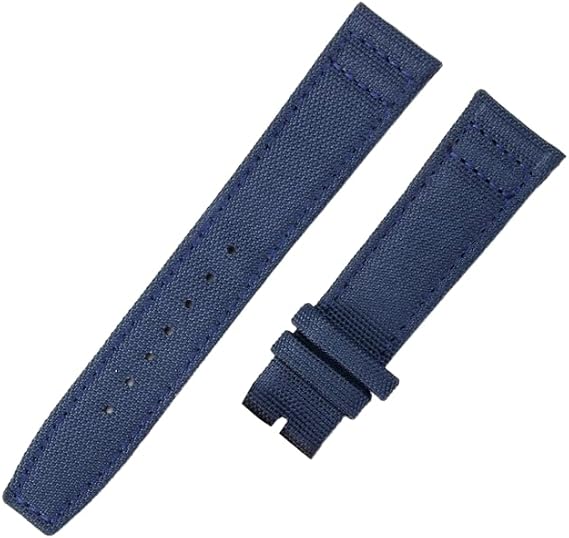 Durable Canvas & Leather Watch Band - Replacement Fabric Watch Strap for IWC Portofino Pilot Portuguese