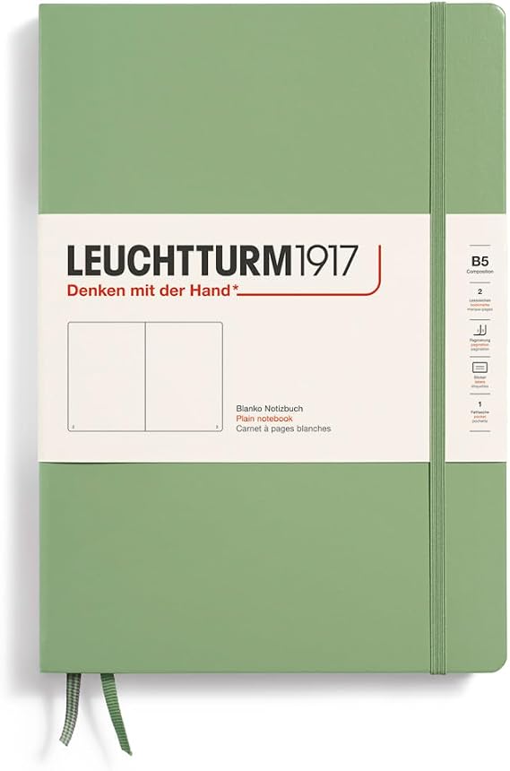 LEUCHTTURM1917 366177 Notebook Composition (B5) Hardcover 219 Numbered Pages Navy Blank