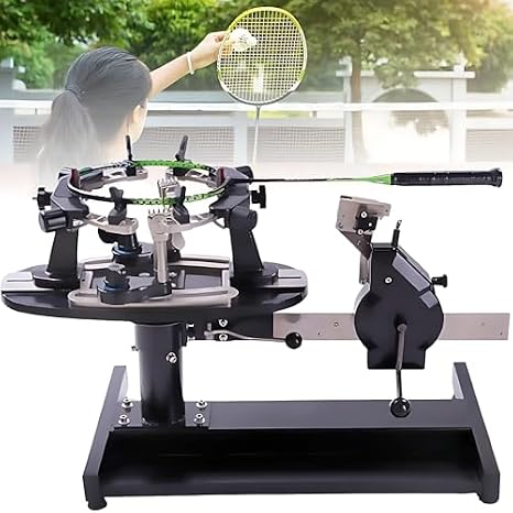 Racquet Stringing Machine - 2-in-1, 360-Degree Rotation, 6-Point Fixed System for Tennis and Badminton