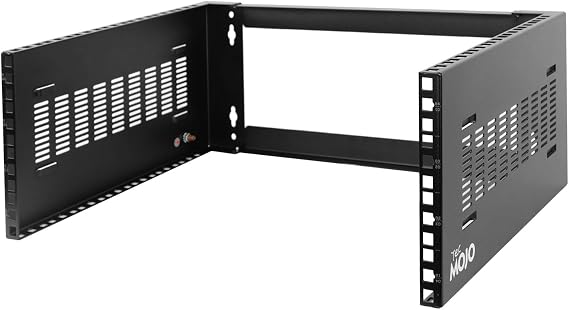 Tecmojo 4U Wall Mount Rack 4U Rack 14" 19" Deep for Shallow Servers and IT Equipment Network Switch Patch Panel Bracket 110lb 50kg Capacity, Black
