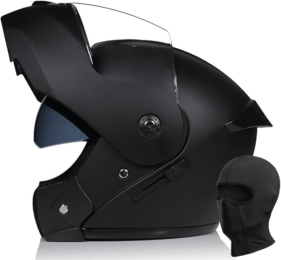 Motorcycle Flip-Up Helmet Full Face Helmet ECE/DOT Certified Modular Helmet with Double Visor Breathable Integrated Scooter Helmet Crash Helmet for Adults Men Women