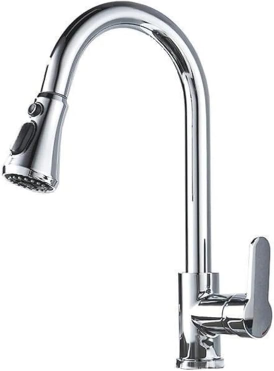 Fleko Hot and Cold Water Inlet Spiral Head Kitchen Sink Faucet (Chrome)