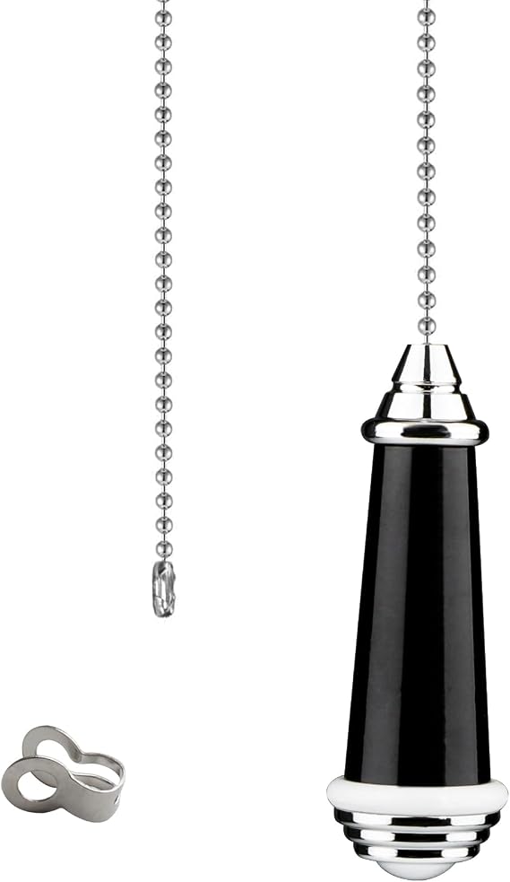 8cm Light Pull Chain Extension with 85cm Ball Chain Black