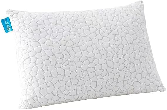 Cooling Shredded Memory Foam Pillow for Sleeping – Adjustable Loft Bed Pillow with Washable Removable Rayon Cover, Hypoallergenic Support for Side, Back & Stomach Sleepers (2 PCS White)
